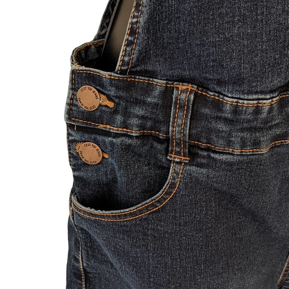 C'EST TOI Blue Denim Overall Shorts Size M - Picture 4 of 10